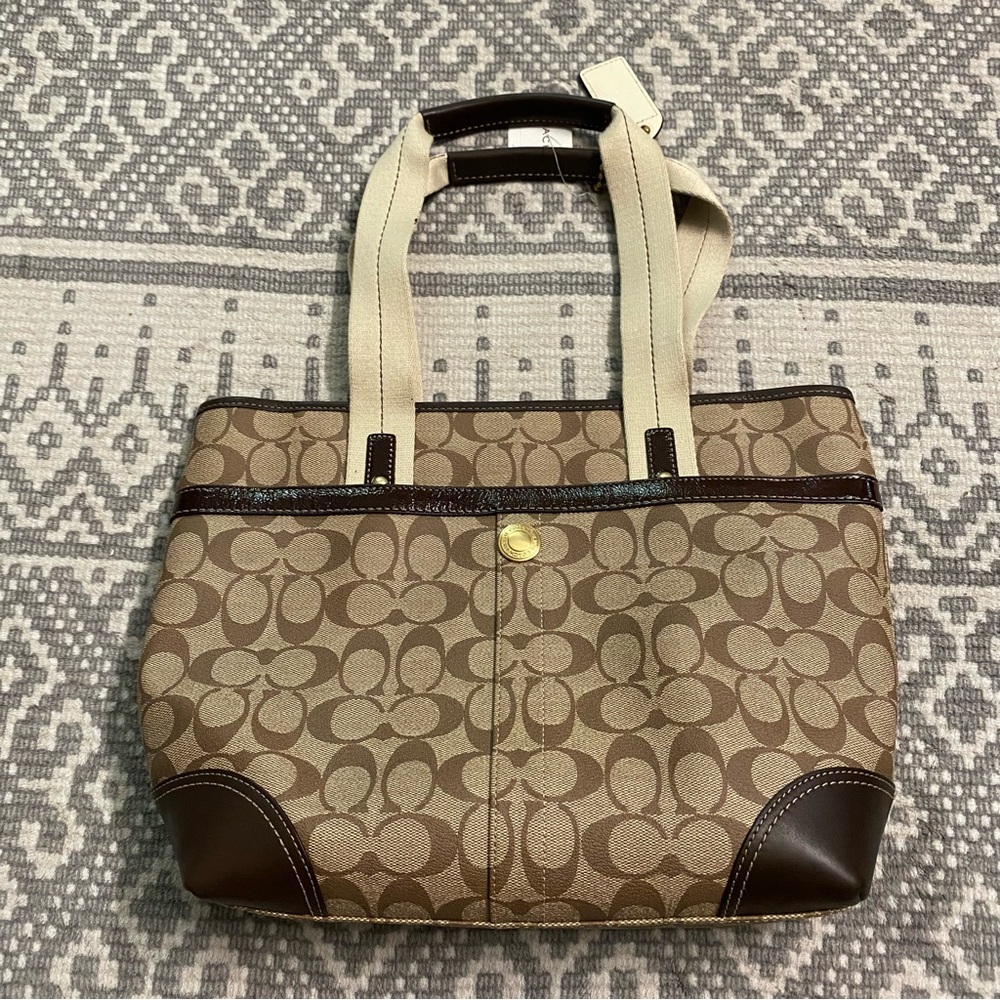 Coach Chelsea Heritage Signature Stripe Tote Bag - Picture 2 of 11